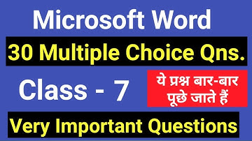 Beltron DEO CBT Exam 2019, MS Word Class- 7, Most Important Questions,