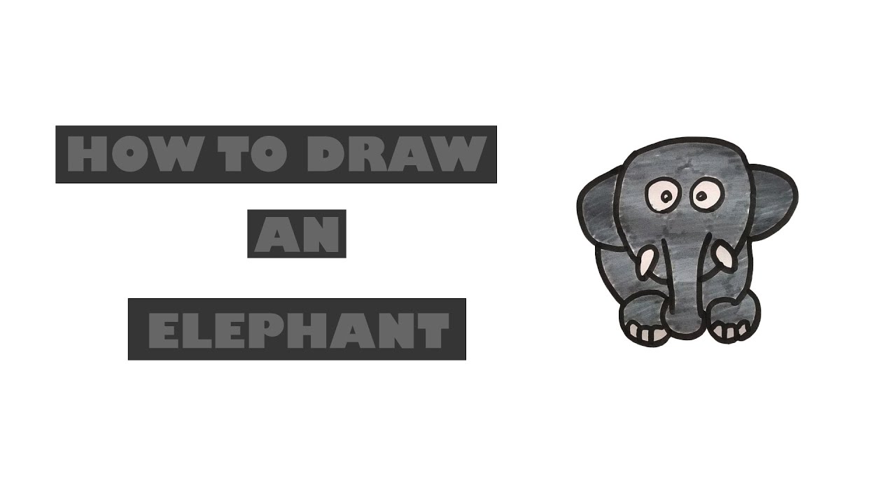 Draw A Cute Elephant|For Kids - YouTube
