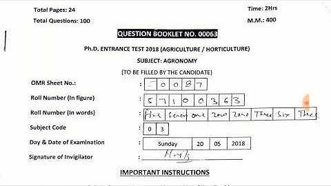 PhD Agronomy solved paper,srf,jrf, old paper