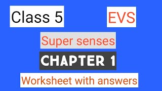 #studytime Class 5/EVS/Chapter 1 / Super senses/Worksheet with answers/KV/NCERT/CBSE