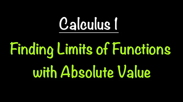 Finding Limits of Functions with Absolute Value | Calculus 1 | Math with Professor V