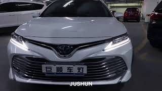 Передние тюнинг лед фары Toyota Camry XV70 2018+ г.в. в стиле Lexus ES