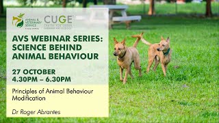 AVS Free Webinar Series | Principles Of Animal Behaviour Modification