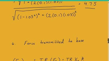 Steady State Response of Rotating Mass Unbalance, Response to Harmonic Excitation Example 8