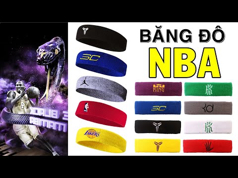 Băng Đô Bóng Rổ Headband NBA Băng Trán Thấm Hút Mồ Hôi In Logo Các Ngôi Sao Bóng Rổ NBA Kobe, Curry