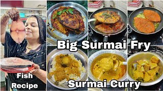 Big Surmai Fish Fry Recipe | Surmai Fish Fry Curry | Best Combination Recipe | Recipe With Vlog