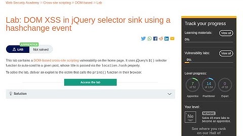 Web Security Academy | XSS | 6 - DOM jQuery Selector Hash Change Event