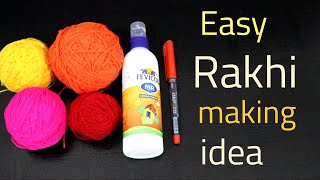 Easy & simple Rakhi making idea at home (woolen Rakhi)