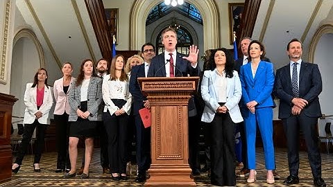 Interim leader Marc Tanguay reviews the Quebec Liberal Party's National Assembly session