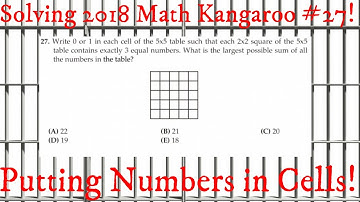 Solving Math Kangaroo 2018 #27 for 5-6 grade! Maximizing the Sum in Cells!