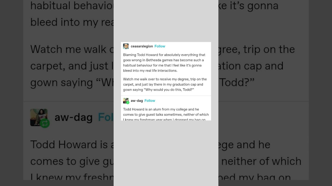 Todd Howard Tumblr Post 