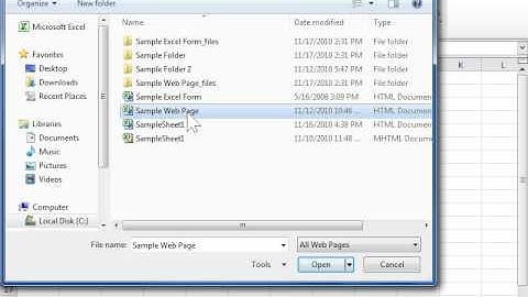 Excel 2010 Open an HTML File in Microsoft Excel
