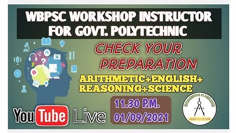 LET CHECK YOUR PREPARATION II WBPSC WORKSHOP INSTRUCTOR