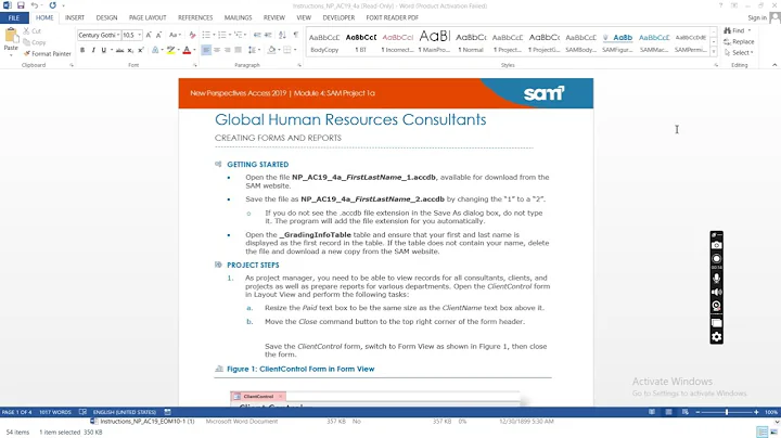 Access Module 4 SAM Project 1a | New Perspectives Access 2019 | Global Human Resources Consultants