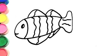 how to draw and color cute fish step by step @allfun1912