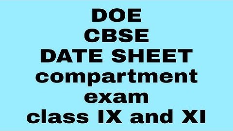 Date sheet compartment exam class 9th & 11th