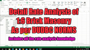 Detail Rate analysis of 1:6 brick masonry as per DUDBC NORMS