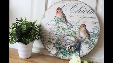 Spring bird lazy Susan - IKEA Snudda makeover project