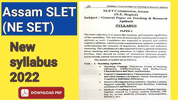 Assam slet new syllabus download | north east slet set new syllabus 2022 |