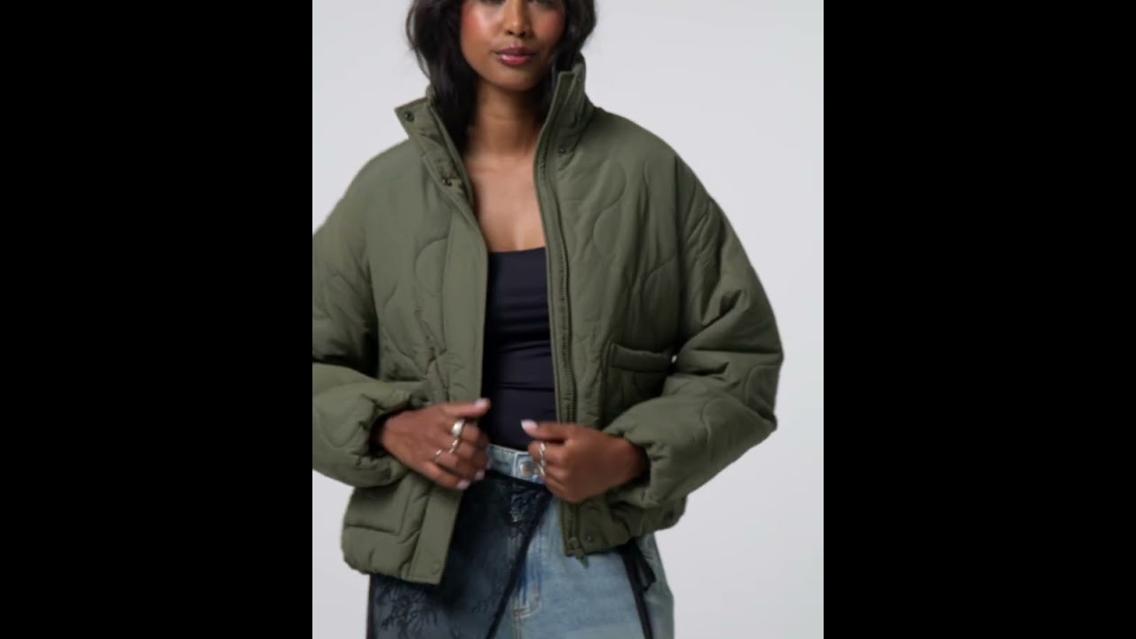jaqueta bomber oversized verde - verde militar