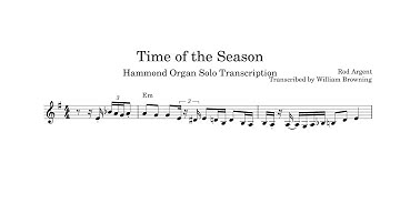 The Zombies - Time of the Season (Hammond Organ Solo Transcription)