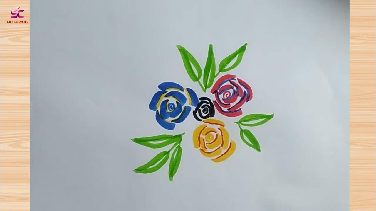How to draw flowers painting Flower Design Drawing Flower Art YouTube