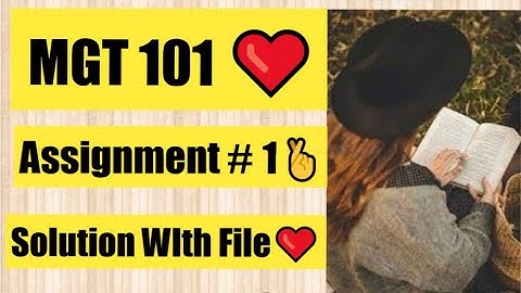 MGT 101 Assignment#1 Solution |2022| with File
