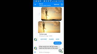 How to create a new Yoga class on Facebook chat bot screenshot 3