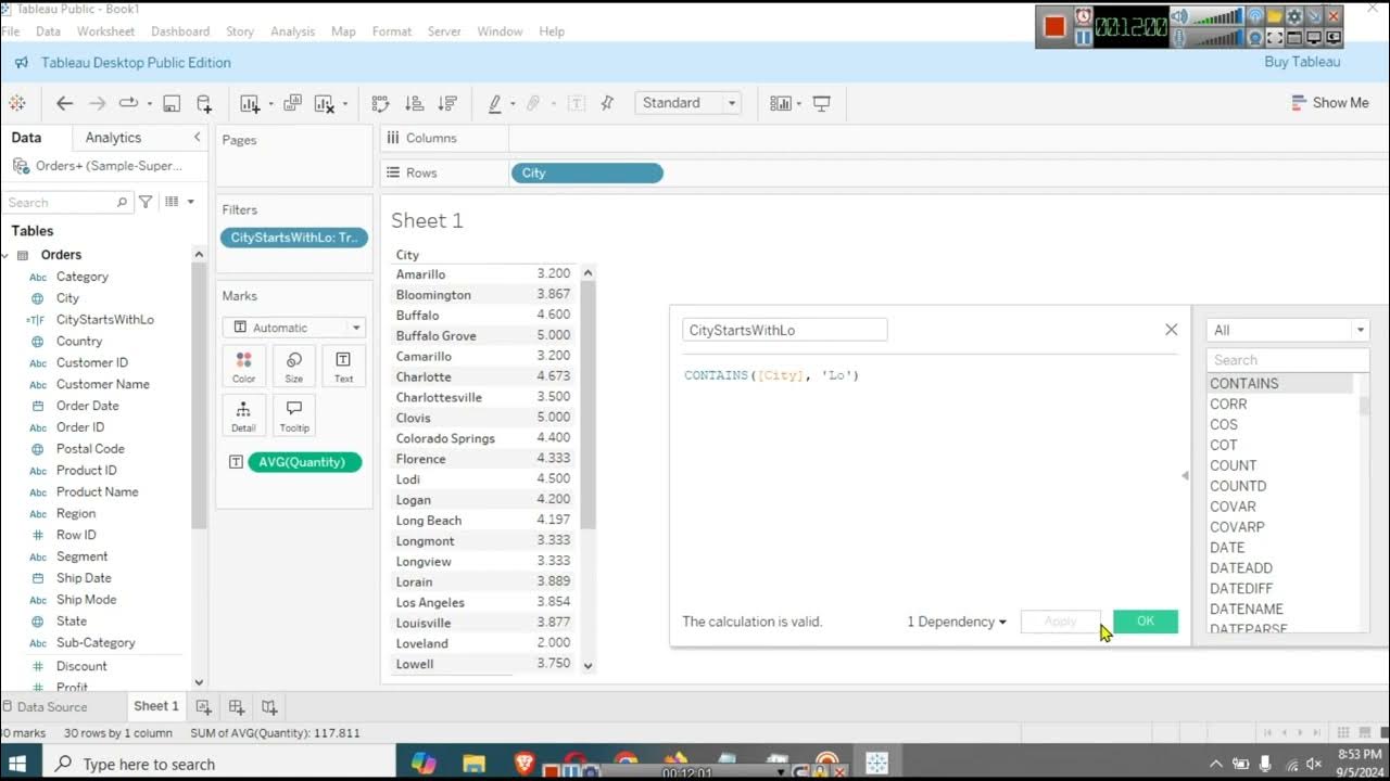 Data Analytics Class 11 - Tableau String Functions - 5 Sep 24 - YouTube