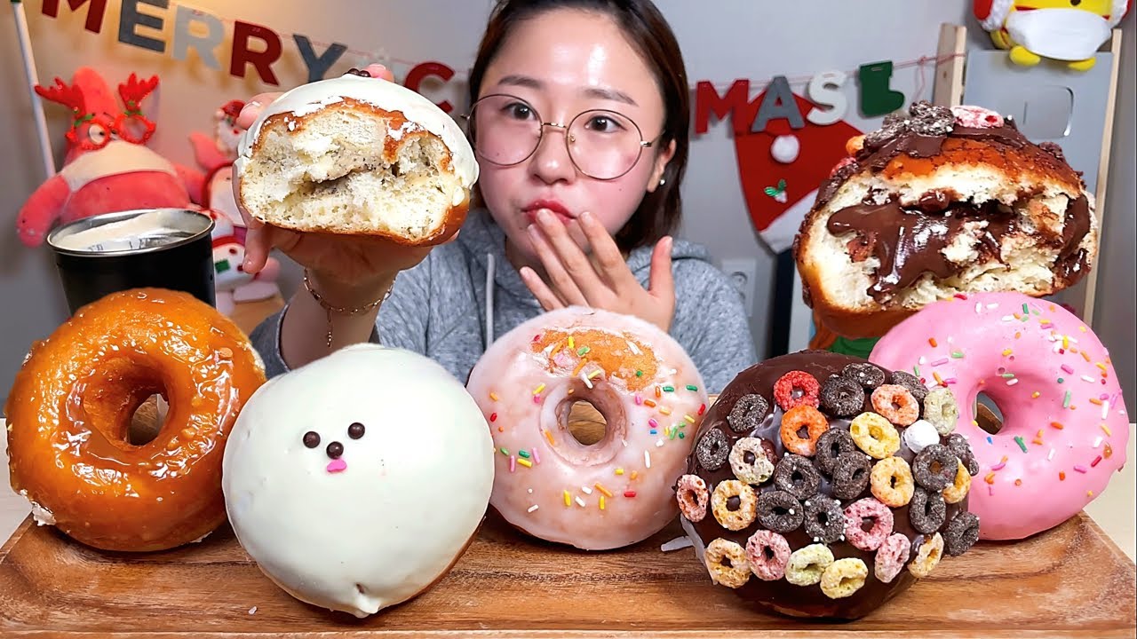 창원 오마이도넛 여러가지 귀여운 도넛 디저트 먹방 Dessert Mukbang