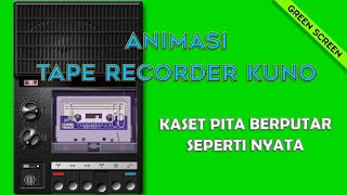 Green Screen Animasi Tape Recorder Kuno Kaset Pita Berputar