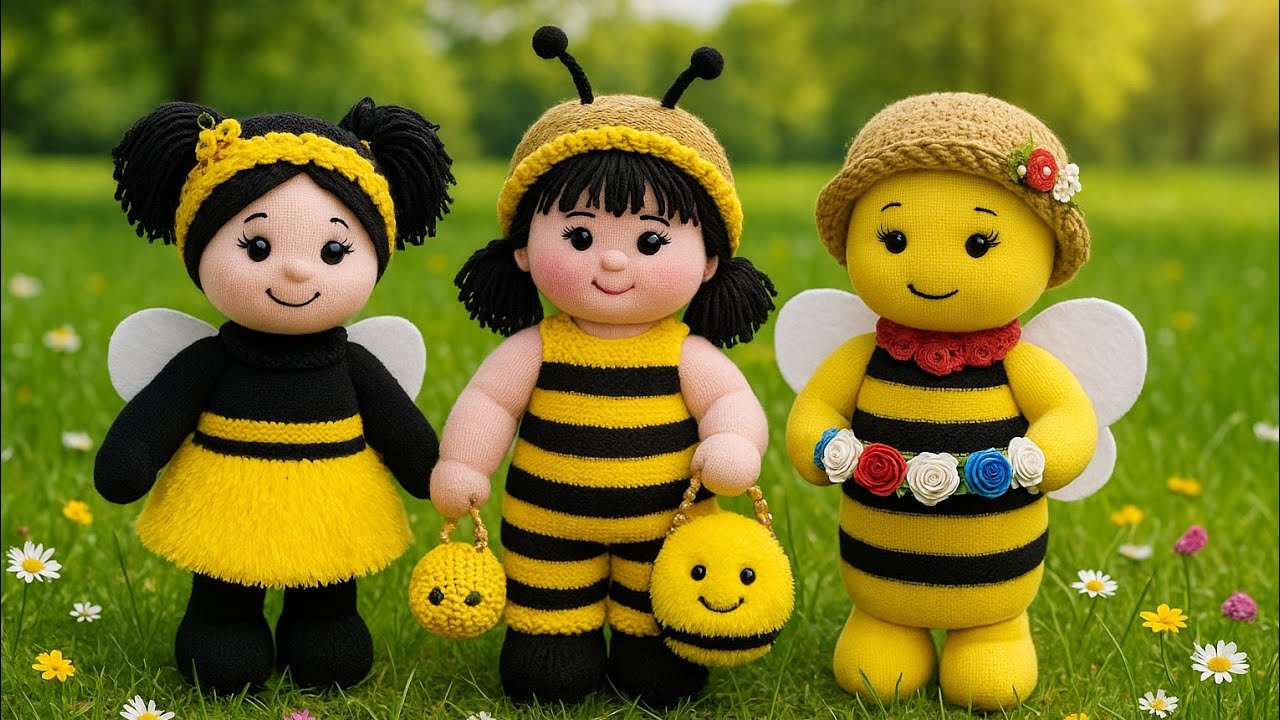 😍3 разных способа изготовления игрушечных пчел/💥Какая из них вам нравится больше всего?🎉