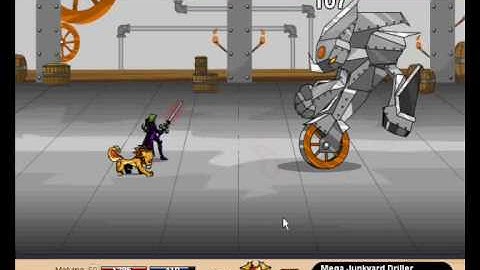 Dragonfable Malvina (Lvl 50) vs. Mega junkyard driller