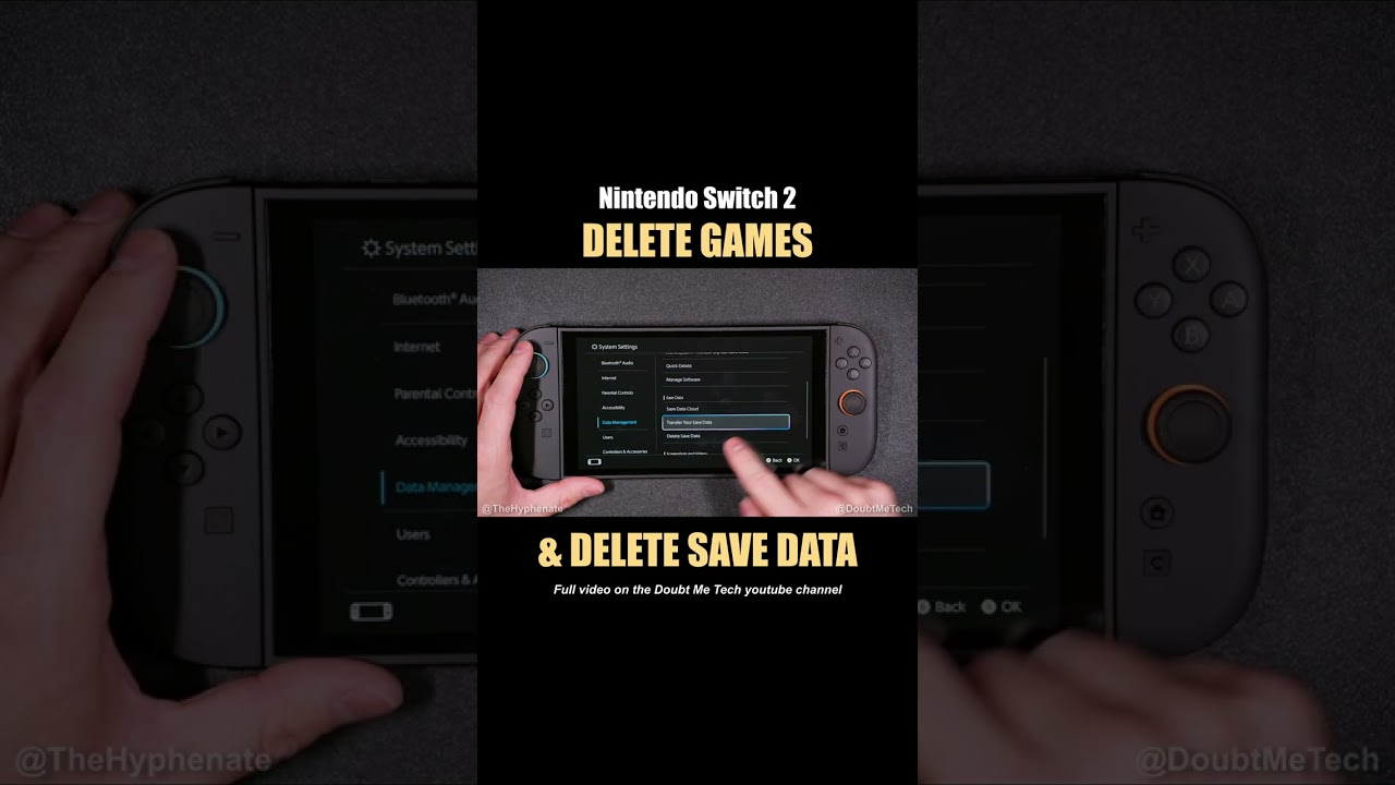 Deleting Games Save Data From Nintendo Switch 2 How To Delete Files 