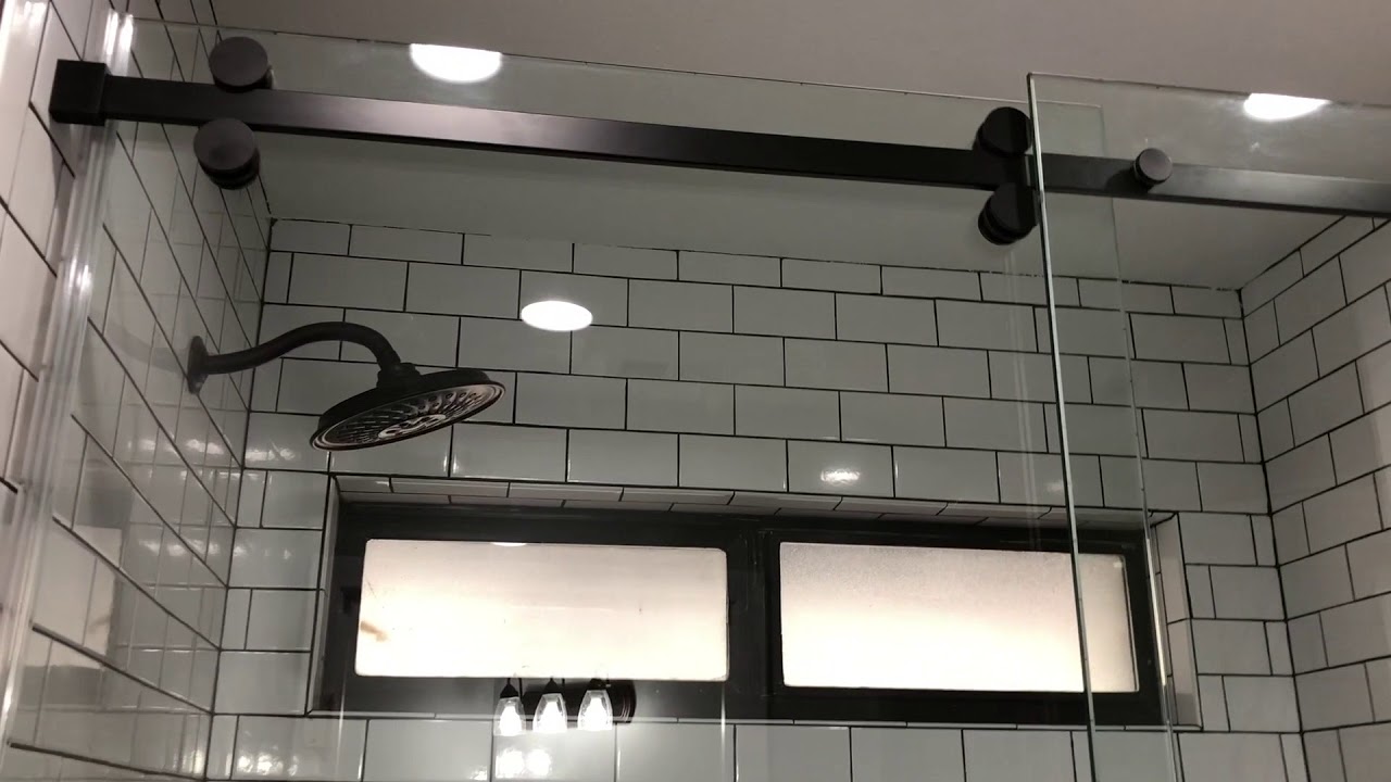 Cr Laurence Serenity barn style sliding shower door YouTube