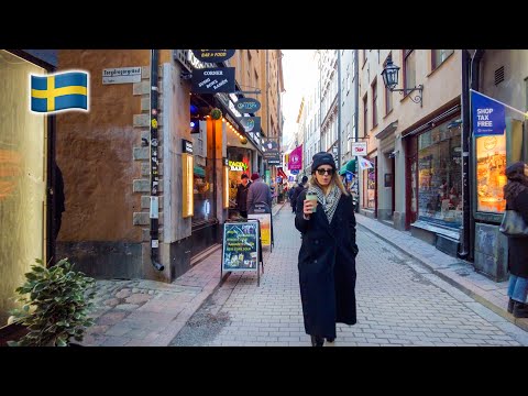 Stockholm, Sweden - Saturday Afternoon Walk In The City (4K, 60fps)