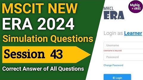 MSCIT Era Session 43 Simulation Questions  - 2024 |  | MSCIT New Era - 2024 | #mscit