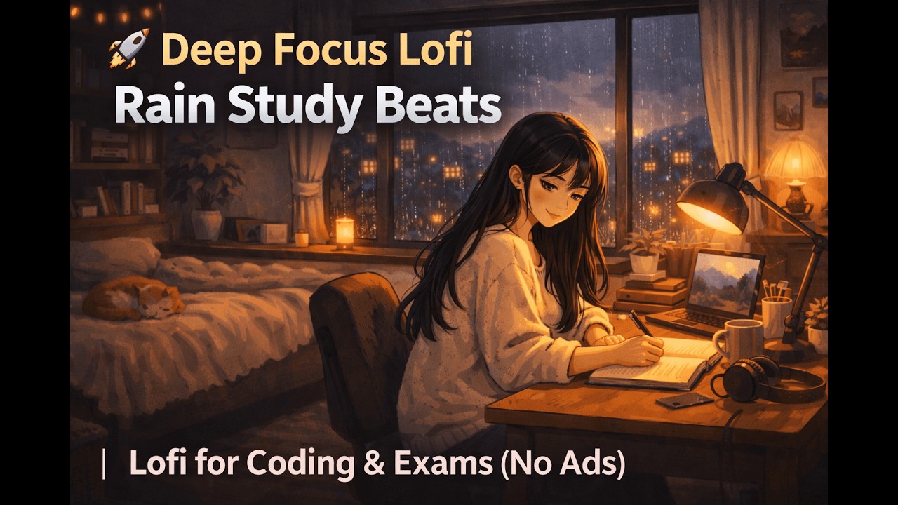 🚀 Deep Focus Lofi Rain Study Beats | Lofi for Coding & Exams (No Ads)