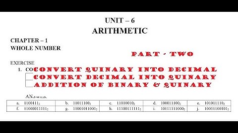 GRADE 8 - COMPULSORY MATH - ARITHMETIC - BINARY AND QUINARY NUMBER SYSTEM - PART TWO - SAMIR SHAKYA