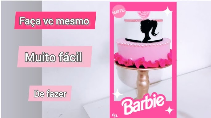 Bolo Fake Falso Para Festa No Tema Barbie