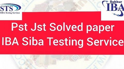 IBA STS SOLVED SAMPLE PAPER | PST JST SOLVING PAPER