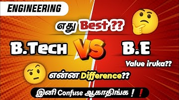 BE Vs BTech | Which is Better? | Difference? | Engineering | Tamil