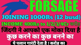 forsage busd full plan in hindi / joining 1000Rs (12busd) / 100% decentralized plan / By EARNING 4U