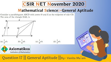 Question 17 | CSIR NET Nov 2020 | General Aptitude | Mathematical Science | By Vanita Ma