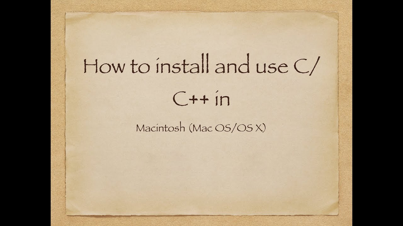 Working on C/C++ in MacOS - YouTube
