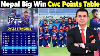 CWC League 2 Points Table Nepal Historic Win Against Oman |