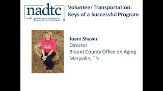 NADTC Volunteer Transportation Course: Blount County Office on Aging, Senior Miles (SMiles) Program