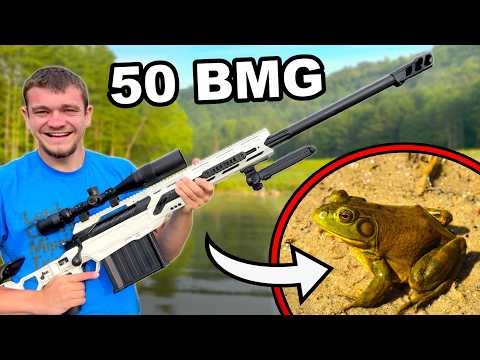 I Hunted Bullfrogs with 50 Caliber Sniper Rifle!