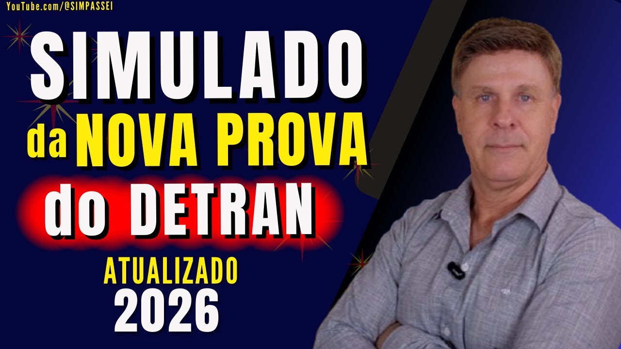 Nova prova do DETRAN 2026. Simulado Oficial do DETRAN. Questões Mais Cobradas.