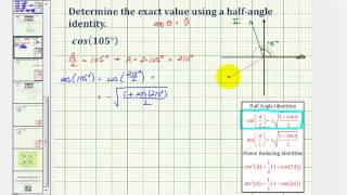 Ex:  Determine a Cosine Function Value Using a Half Angle Identity (Degrees)